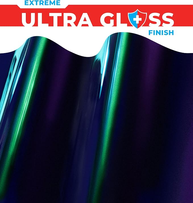 ColorFusion PPF by VViViD, Gloss Metallic Blue Chameleon Dry Apply PPF Vinyl Car Wrap Roll 1.3ft x 5ft