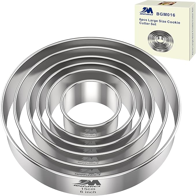 M JNGMEI 6 Pieces Stainless Steel Cookie Cutter Set 2''
