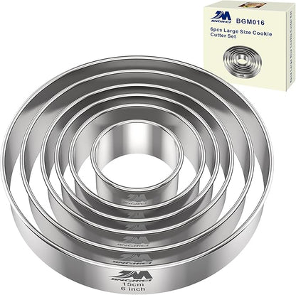 M JNGMEI 6 Pieces Stainless Steel Cookie Cutter Set 2''
