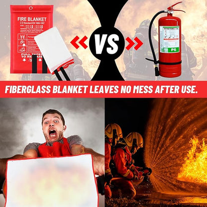15 Pack Bulk Emergency Fire Blankets for Home and Kitchen with Fireproof Gloves & Hooks Safety Flame Suppression Fire Extinguisher for Camping House Warehouse Car 39.4"x39.4", Housewarming Gifts