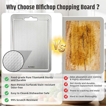 3-Piece Titanium Cutting Board for Kitchen, Double-Sided Scratch-Resistant
