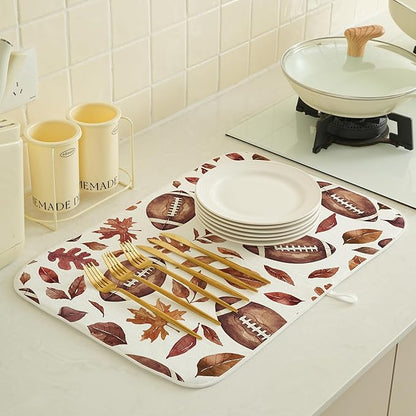 Fall Dish Drying Mat 18x24 Inches