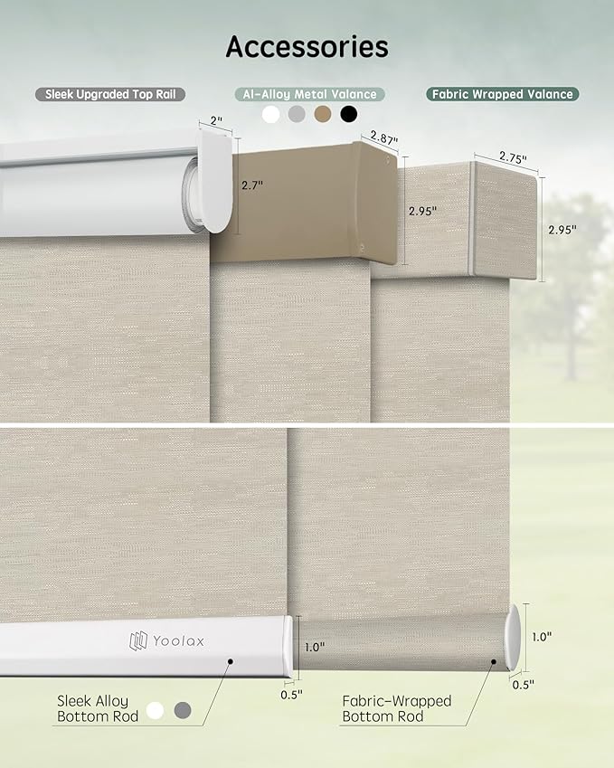Yoolax Motorized Blinds with Remote, Automatic Window Shades Work with Alexa