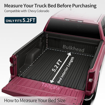 OEDRO Low-Profile Hard Quad-Fold Tonneau Cover Compatible with 2015-2026 Chevy Colorado/GMC Canyon 5.2ft Bed, One-Handed Quick Release, Drainage Design