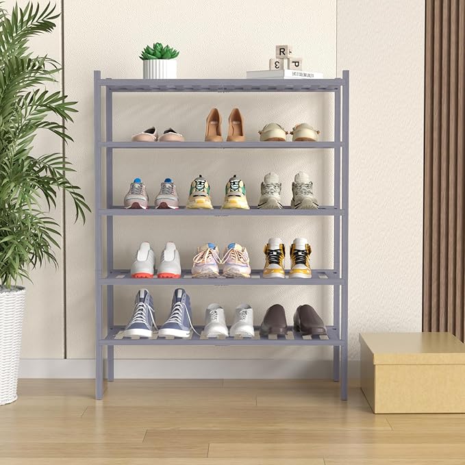 ROMGUAR CRAFT 5 Tier Bamboo Shoe Rack