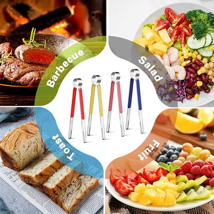 4Pcs Stainless Steel Kitchen Tongs