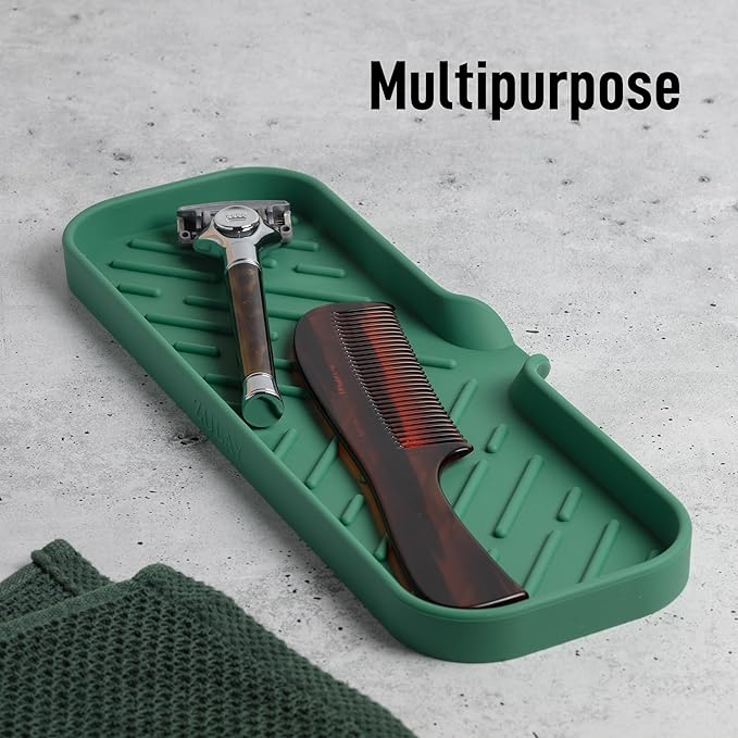 Zulay Kitchen Large Silicone Sponge Holder – Flexible Sink Organizer Tray