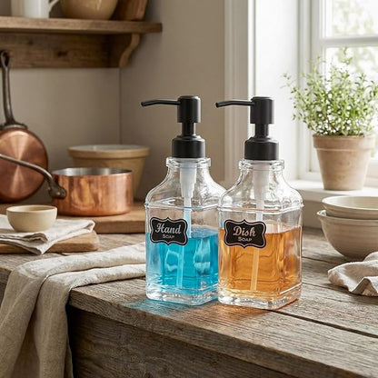 JASAI 2Pack Glass Soap Dispenser