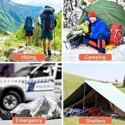 Emergency Blankets Mylar Thermal Blanket (10 Pack-Silver) 84"x52" Space Blankets Survival for First Aid,Camping,Car Emergency Kit,Outdoor Camping,Hiking,First Aid,Marathon