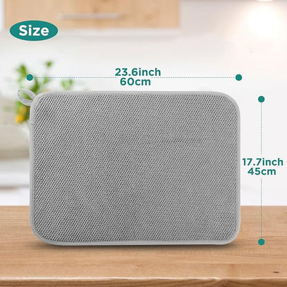 GeeRic Microfiber Dish Drying Mat, Super Absorbent Kitchen Dish Drying Pad