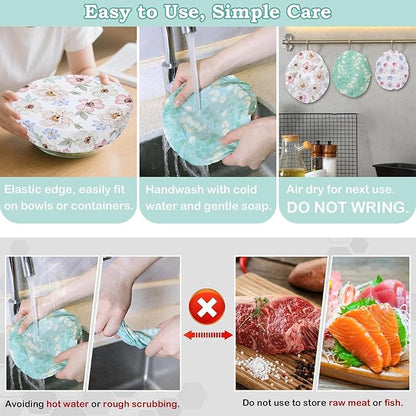 5-Size Reusable Beeswax Bowl Covers