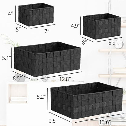 Posprica Woven Storage Baskets for Organizing 6 Pack, Large&Small Storage Cube