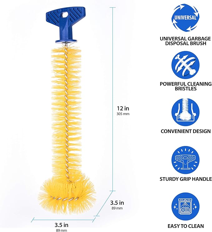 Mr. Scrappy Universal Garbage Disposal Brush, Sturdy Grip Handle
