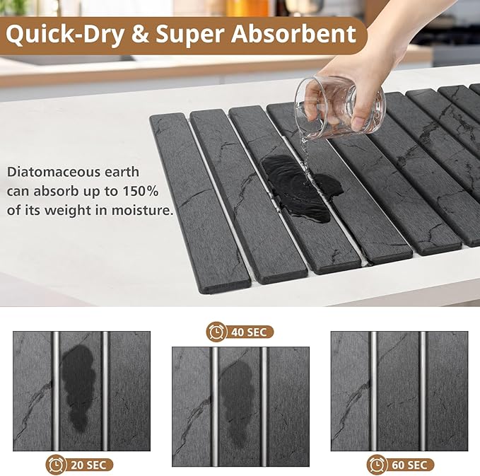 2 PCS Large Stone Dish Drying Mat