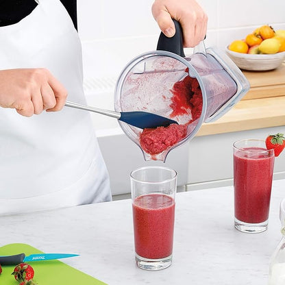 Tovolo Jar Spatula Silicone Long Stainless Steel Handle Scraper Spatula Deep