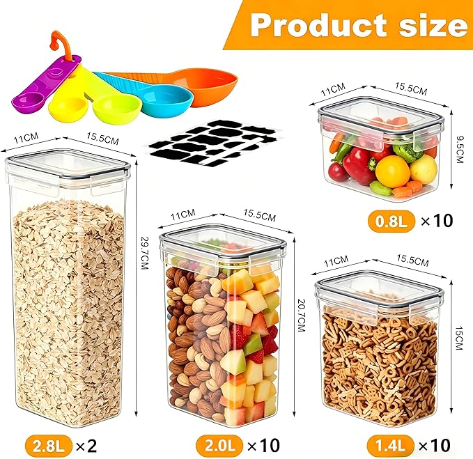 32 Pack Airtight Food Storage Containers