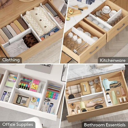 Lifewit 5 Pack 6" High Drawer Dividers 34-56cm/13.5-22" Adjustable Drawer