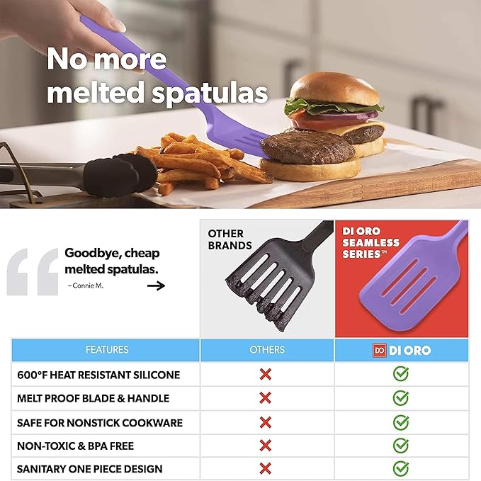 New DI ORO Silicone Turner Spatula Set