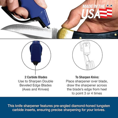 ACCUSHARP Knife Sharpener, Portable and Easy to Use, Hones and Sharpens Cleavers