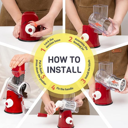 Cheese Grater Hand Crank, Rotary Cheese Shredder