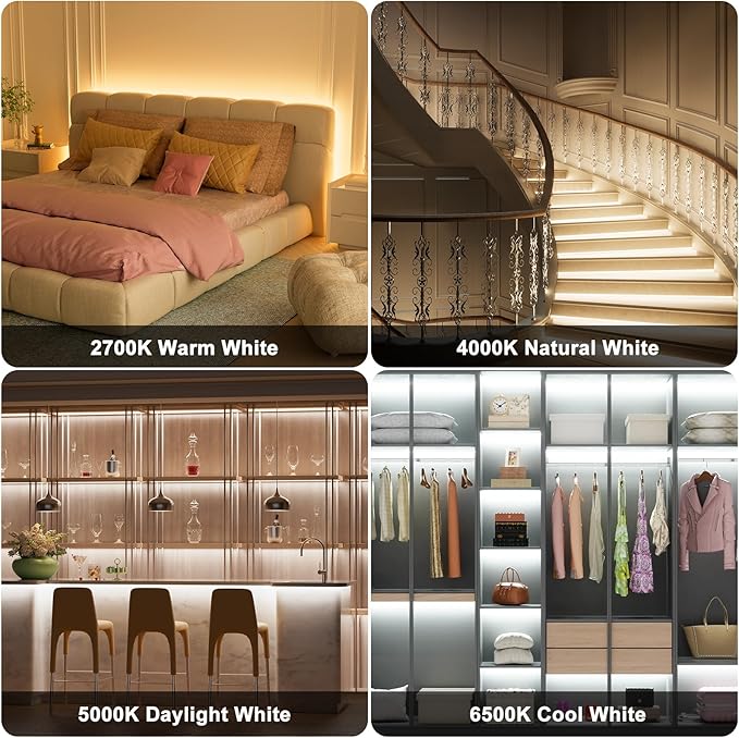 PAUTIX COB LED Strip Light White CCT Tunable 4800LEDs, CRI90+ 24ft/7.5m