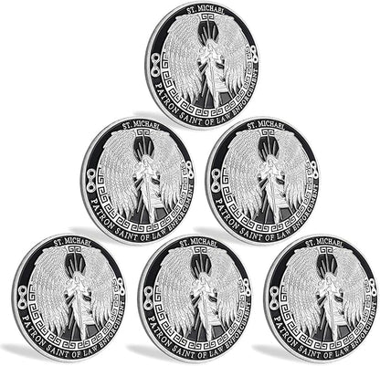 The Archangel Michael Challenge Coin Police Military Hero's Coin (Pack of 6)