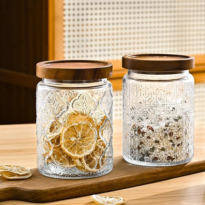 Adodeen 24oz Vintage Glass Canister