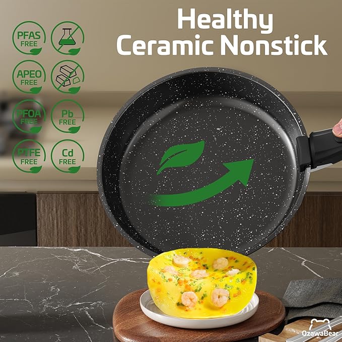 26 Pcs Pots and Pans Set Non Stick, Ceramic Cookware Set Non Toxic
