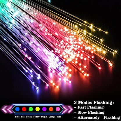 30 Pcs Colorful Glow Fiber Wands,Toys Glow Sticks Bulk Party Pack for Adults,Glow in the Dark Party Supplies for Back to School Halloween , Wedding, Birthday,Classroom,Concert,Pool Party Favors