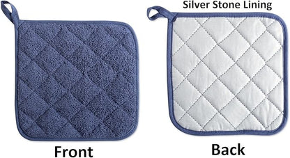DII Basic Terry Collection Quilted 100% Cotton, French Blue, 3 Piece