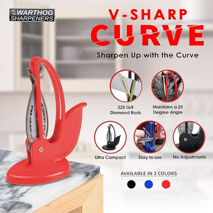 Warthog V-Sharp CURVE Professional Knife Sharpener System, 25 Degree Angle