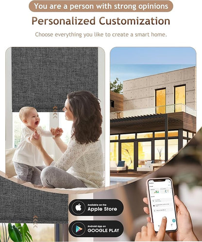 Kincmo Motorized Blinds with Remote, 100% Blackout Motorized Roller Shades Work