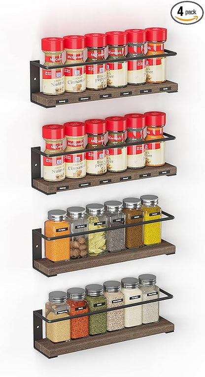SpaceAid Spice Rack Organizer for Cabinet Door or Wall Mount