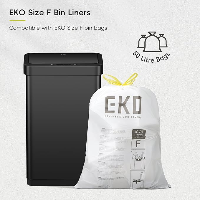 EKO EcoNova 13.2 Gallon/ 50L Automatic Sensor Kitchen Trash Can, Stainless