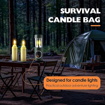 15 Pcs 15H Natural Beeswax Candles for Candle Lanterns, Emergency Candle for Outdoor Survival, Smokeless Long Lasting Bougie for Home Power Outages, Emergency, Survival(Yellow,Beeswax)