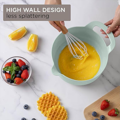 COOK WITH COLOR Nesting Plastic Mixing Bowl Set with Pour Spouts and Handles