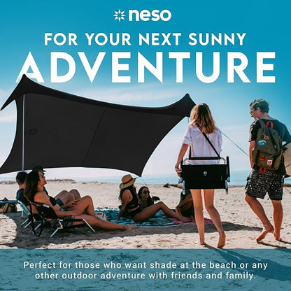 Neso Gigante - Portable Beach Tent - Ideal to Enjoy with Family and Friends - UPF 50+, Water-Resistant, and Lightweight - Black, 11' x 11'