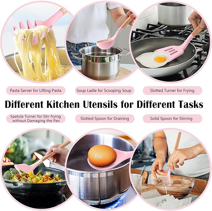 HaWare Kitchen Cooking Utensils Set, 23-Piece Silicone Kitchen Utensils Spatula
