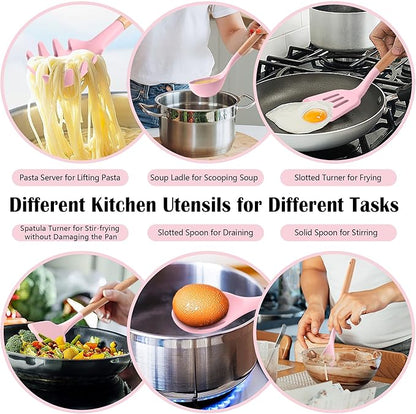 HaWare Kitchen Cooking Utensils Set, 23-Piece Silicone Kitchen Utensils Spatula
