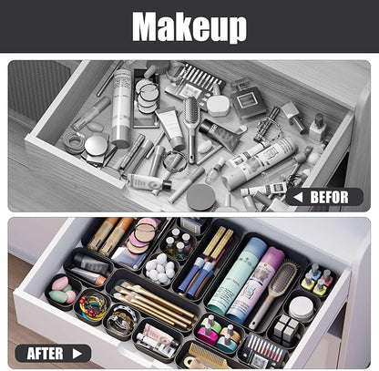 Plastic Drawer Organizers, Bathroom and Vanity Organizer Plastic Tray, Makeup