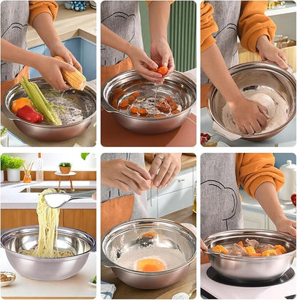 Stainless Steel Colander for Kitchen, 2.5QT Rice Washer Strainer