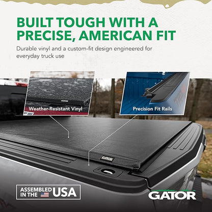 Gator Soft Roll Up Truck Bed Tonneau Cover - Easy-to-Install - No-Drill Installation - Durable Vinyl Roll Up Tonneau Cover - Low-Profile Design - 2019-2026 Chevy/GMC Silverado/Sierra 6'7" Bed