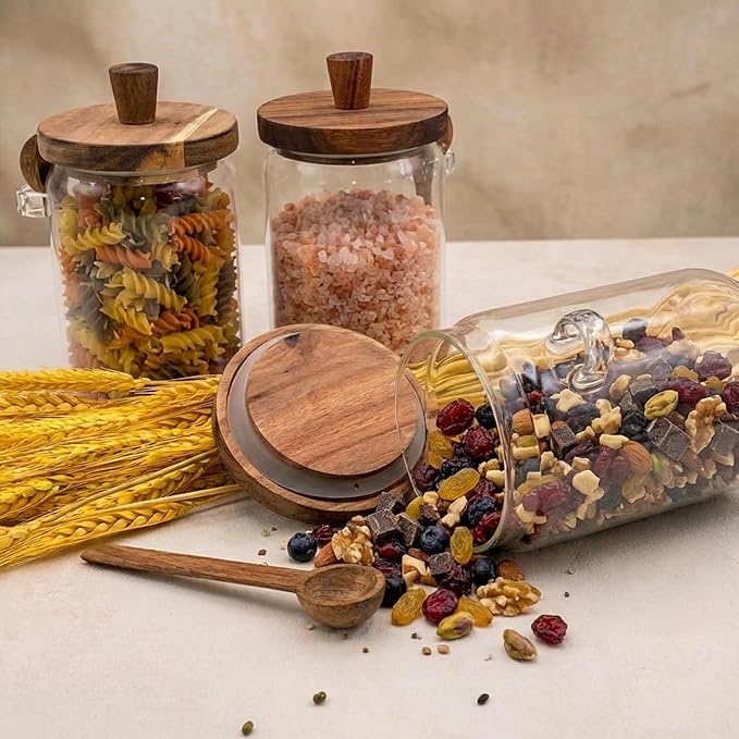 Set of 3 Glass Jars Containers