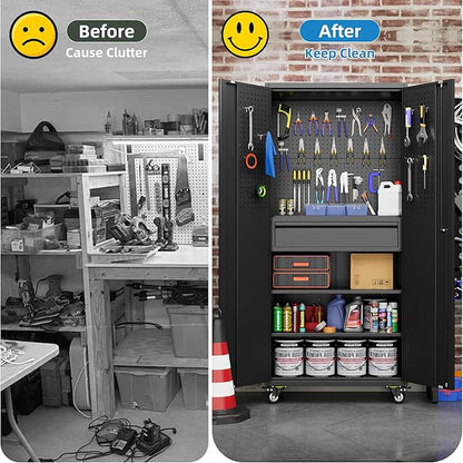 SUXXAN 71" Metal Garage Storage Cabinet