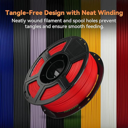 FLASHFORGE PLA Filament 1.75mm +/- 0.02mm, Matte Red 3D Printer Filament 1kg (2.2lbs) Spool, Excellent Printing Performance, Easy to Use for Most FDM 3D Printers