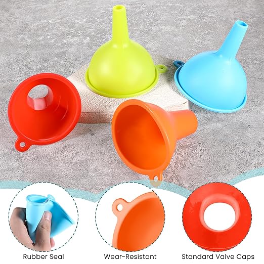 4 Pack Kitchen Silicone Funnel, 4 Colors Kitchen Funnel Set Wide Mouth Funnels