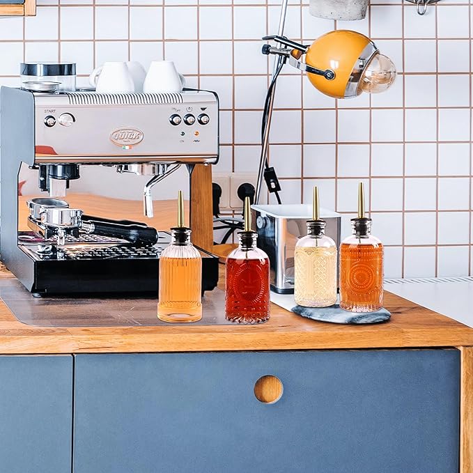 Glass Syrup Dispenser Set