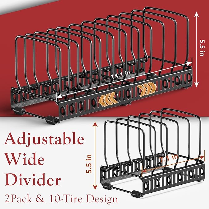 HzTinT 2PACK Cutting Board Organizer, Adjustable Divider Cutting Board Holder