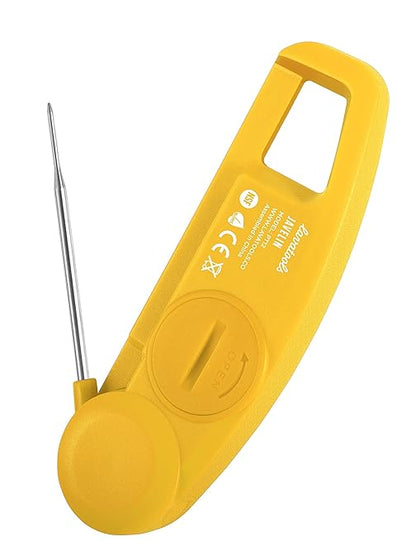 Lavatools Javelin® Ultra-Fast 3-Second Digital Instant Read Meat Thermometer for Grill and Cooking, 2.75" Probe, Compact Foldable Design, Large Display, IP65 Water Resistant, NSF Certified – Butter