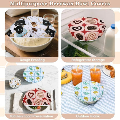 5-Size Reusable Beeswax Bowl Covers